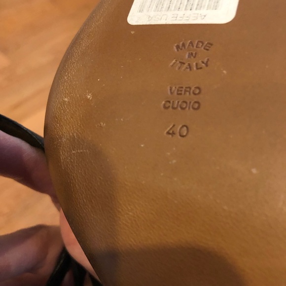 Moschino sz40 black leather flower sling back - Picture 5 of 6